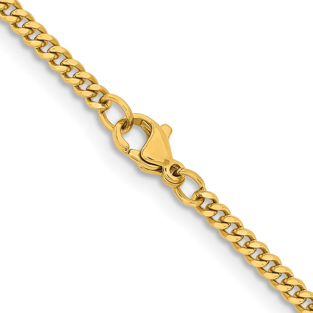 Chisel Stainless Steel Polished Yellow IP-plated 3mm 30 inch Curb Chain