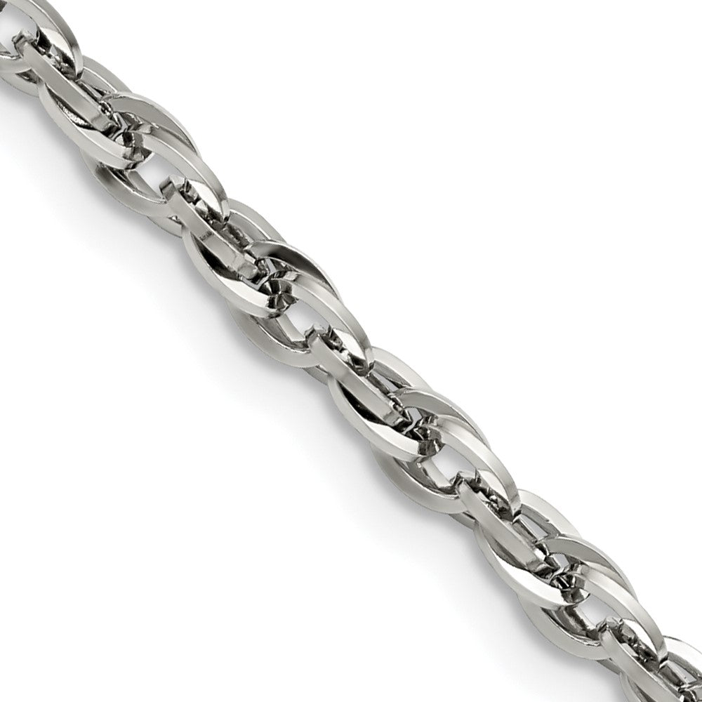 Chisel Stainless Steel Polished 4.2mm 30 inch Fancy Twisted Link Chain