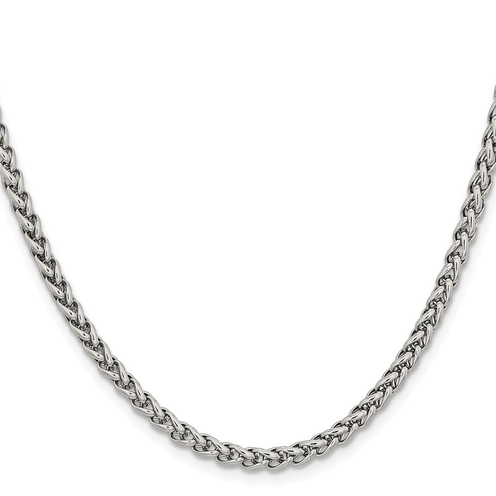 Chisel Stainless Steel Polished 4mm 24 inch Wheat Chain