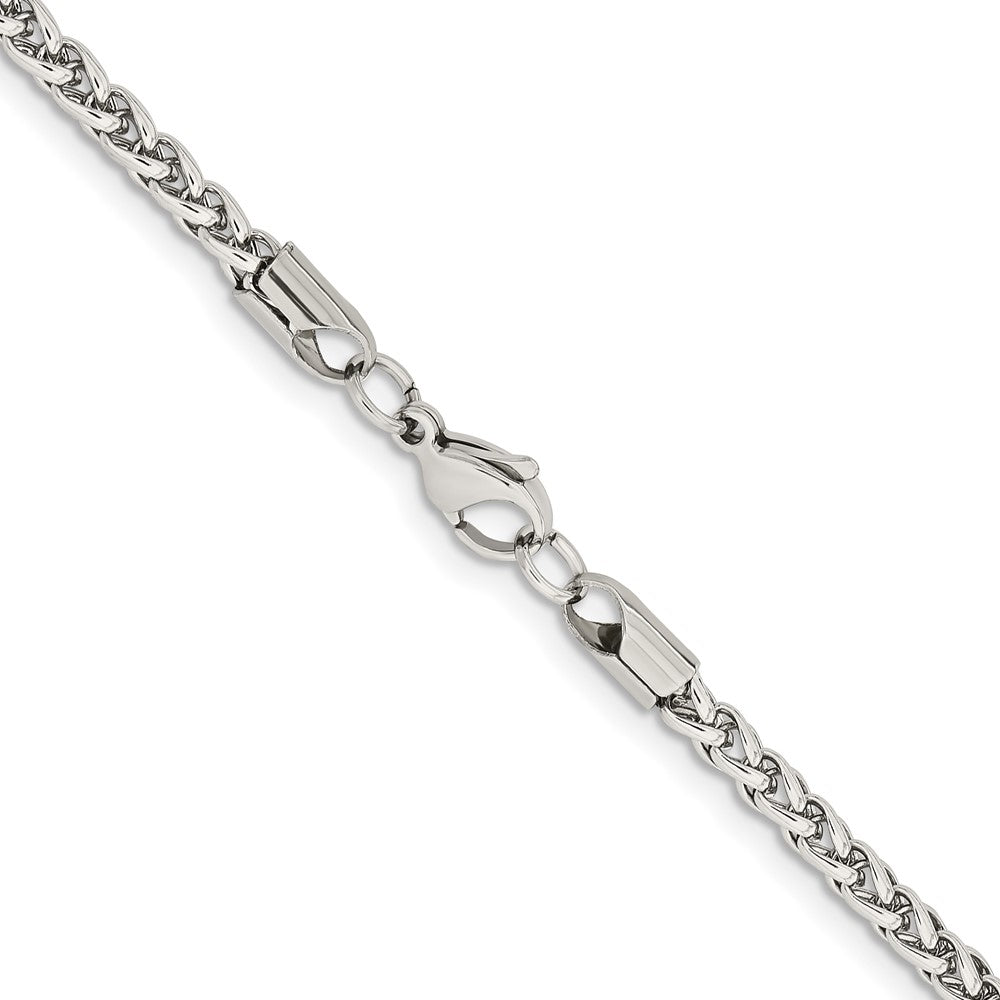 Chisel Stainless Steel Polished 4mm 24 inch Wheat Chain