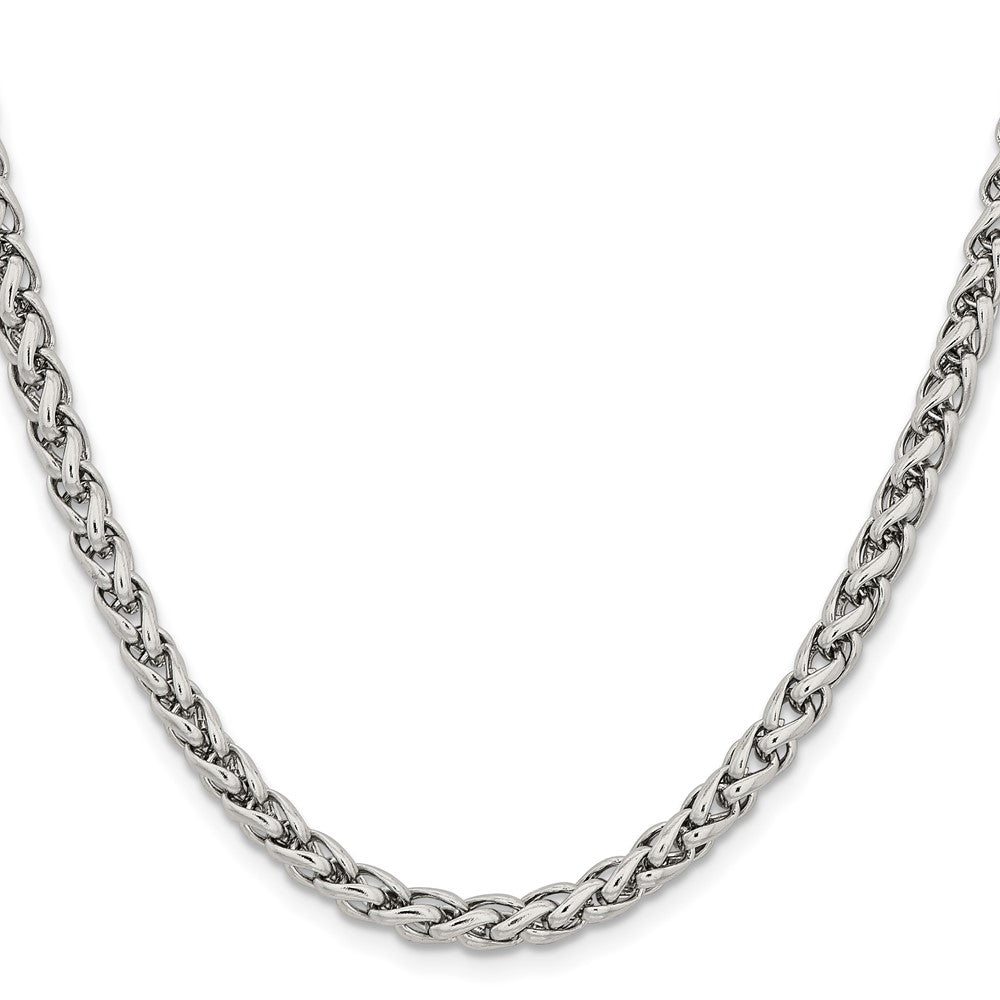 Chisel Stainless Steel Polished 5mm 22 inch Wheat Chain