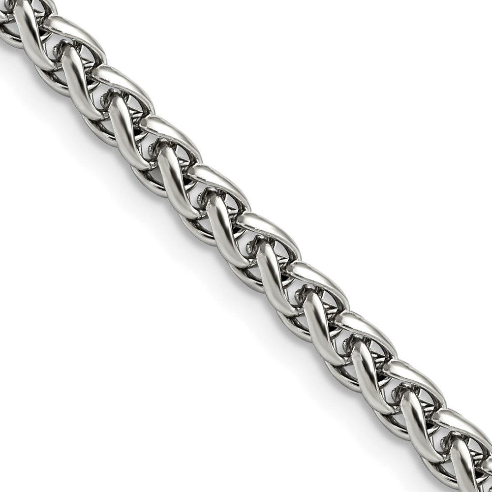 Chisel Stainless Steel Polished 5mm 22 inch Wheat Chain