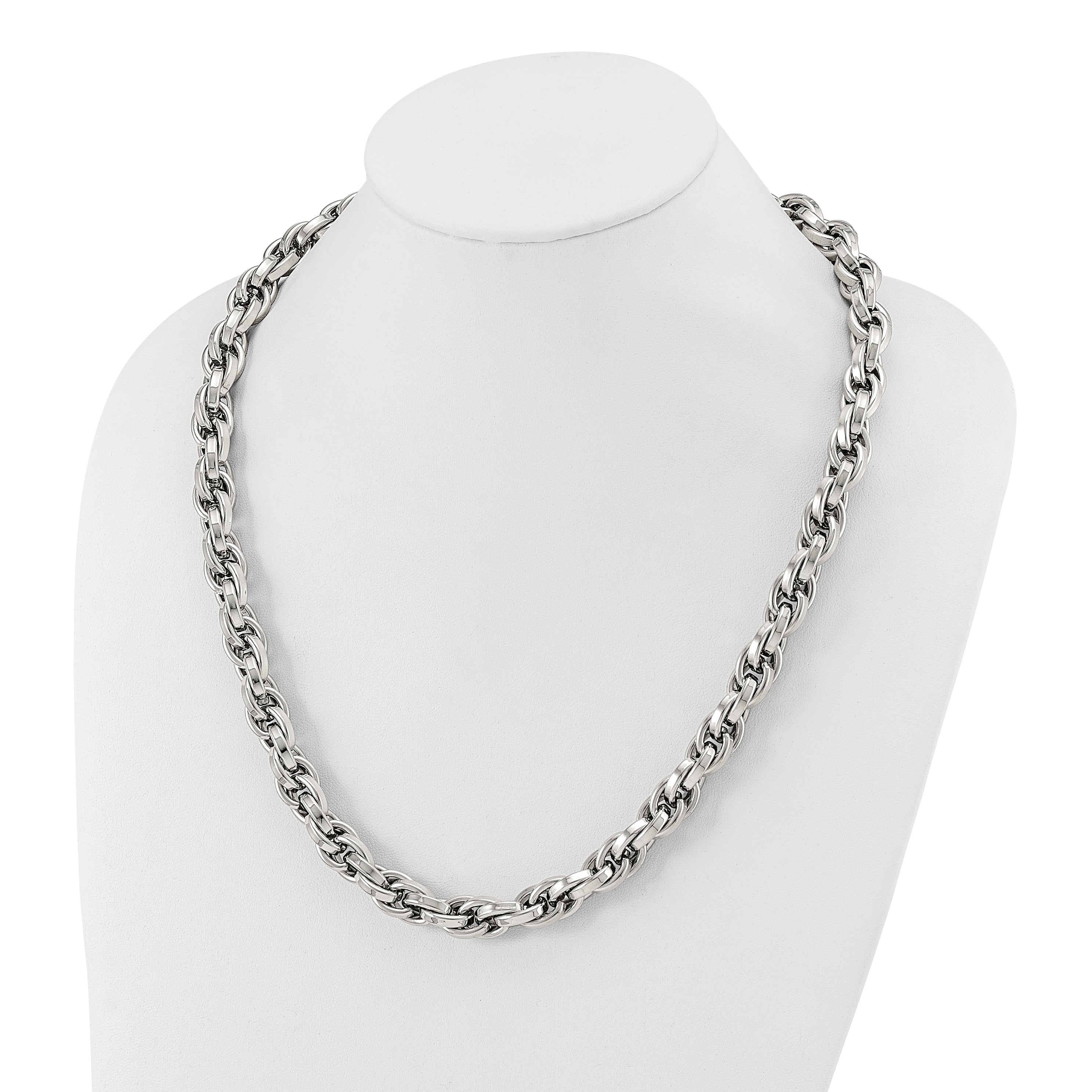 Stainless Steel Polished Oval Link 24in Necklace SRN845