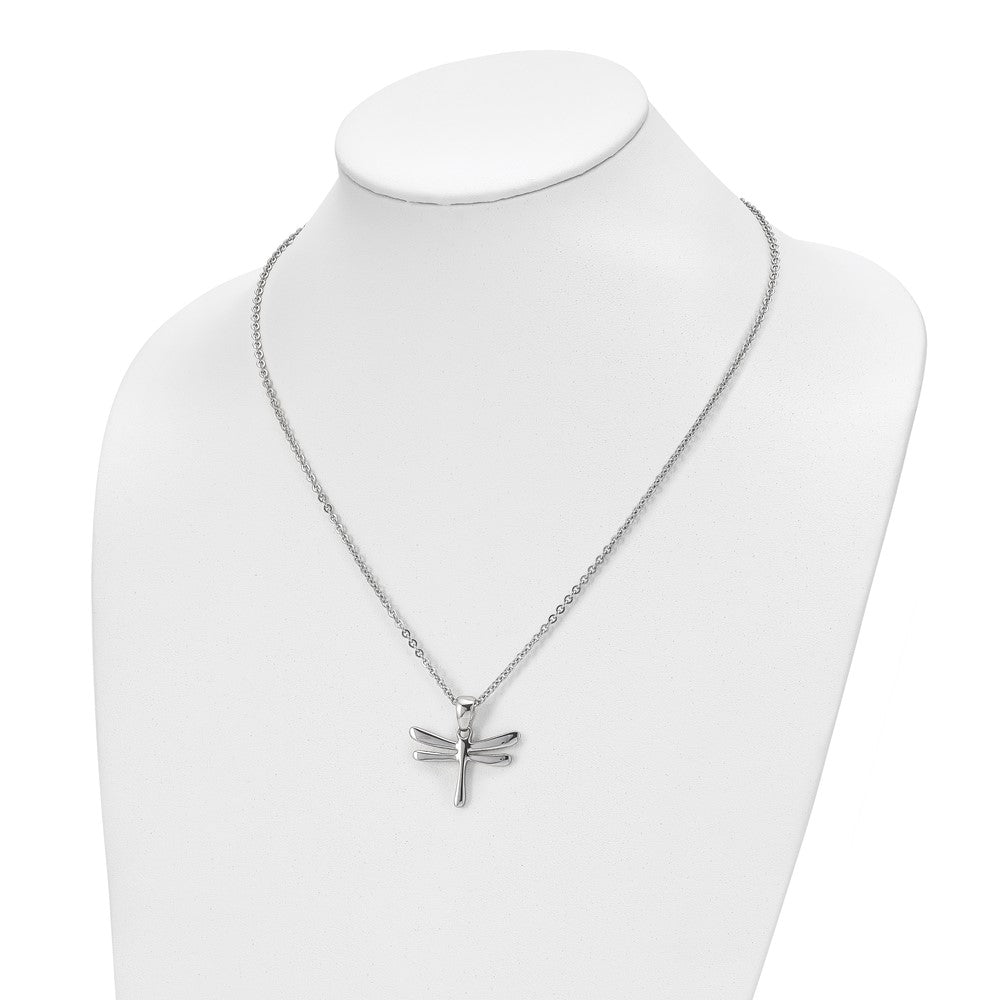 Chisel Stainless Steel Polished Dragonfly Pendant on a 20 inch Cable Chain Necklace