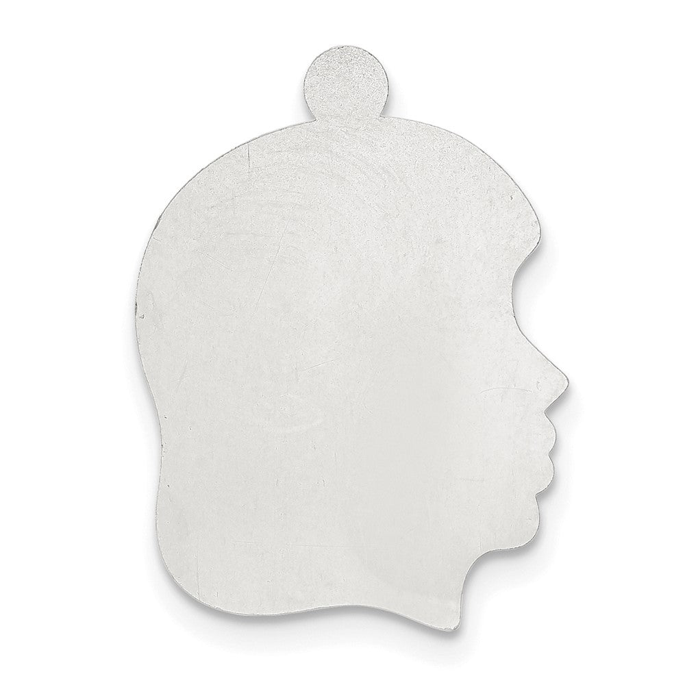 Sterling Silver Girls Head w/Eyelet Stamping