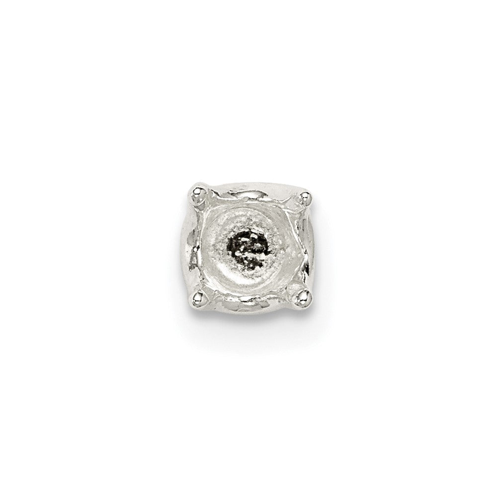 Sterling Silver Round 4-Prong Closed Back 6.0mm Setting