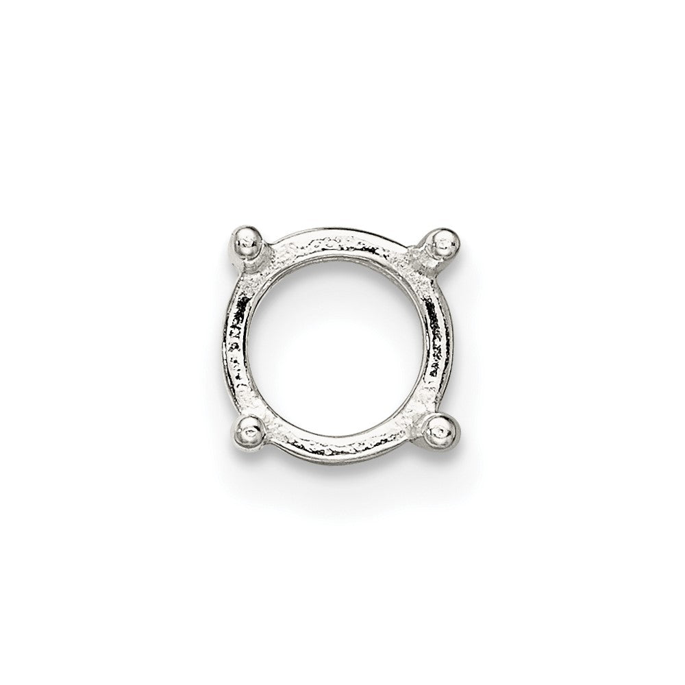 Sterling Silver Round 4-Prong Low Open Back 4.0mm Earring Setting