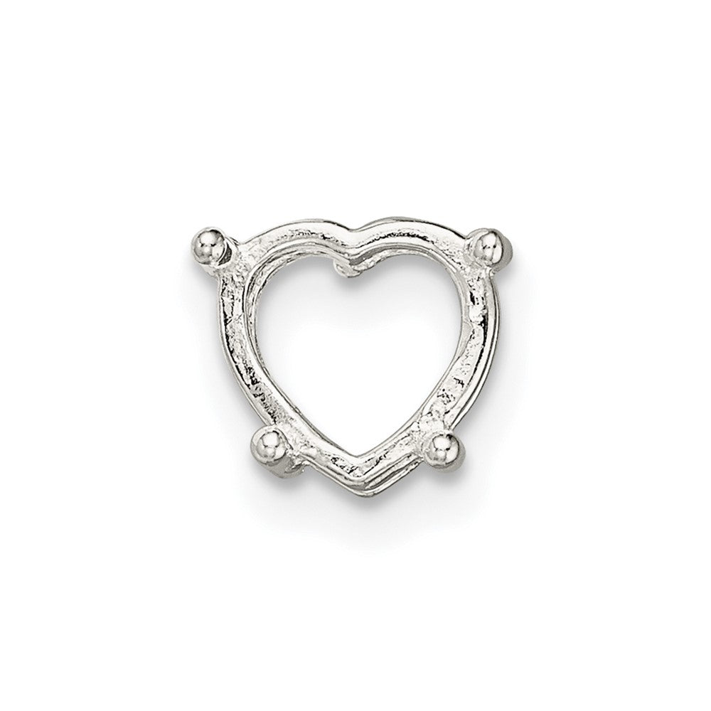 Sterling Silver Heart 4-Prong 6.0mm Earring Setting