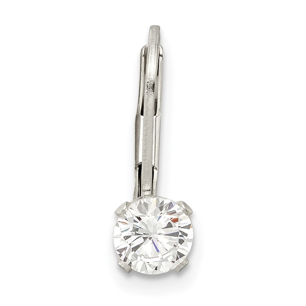 Sterling Silver 5.0 CZ Leverback Single Earring