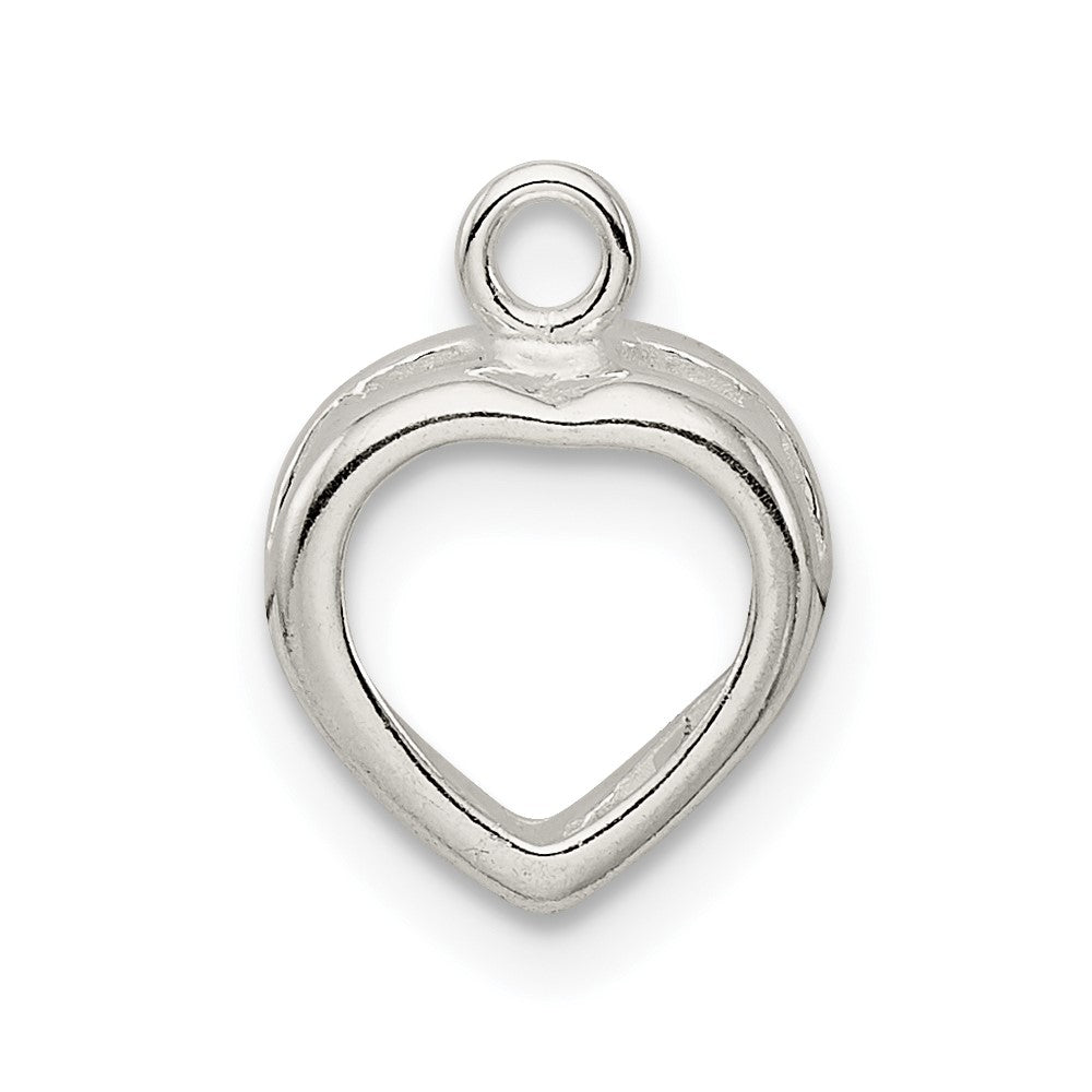 Sterling Silver Heart Back Set 6.0mm Earring Setting