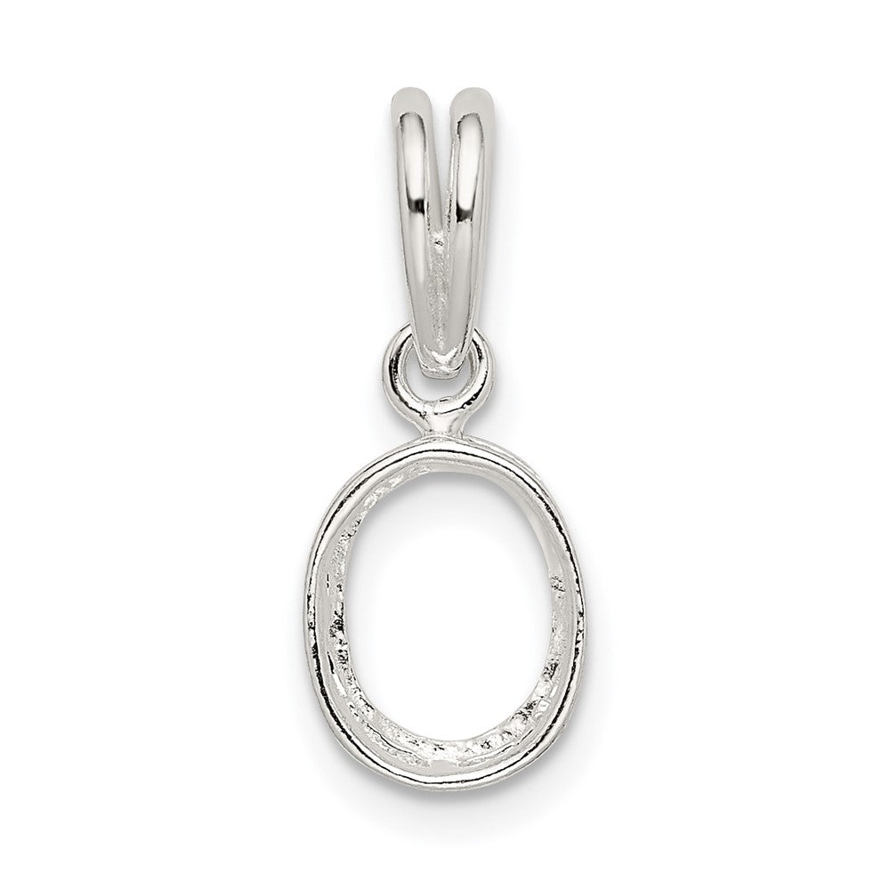 Sterling Silver Oval 9 x 7mm Back Set Loose Bail Pendant Setting