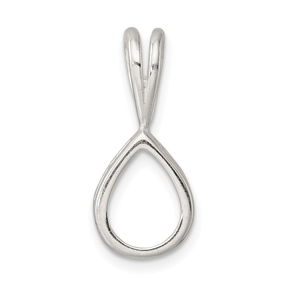 Sterling Silver Pear 5 x 3mm Fixed Bail Pendant Setting