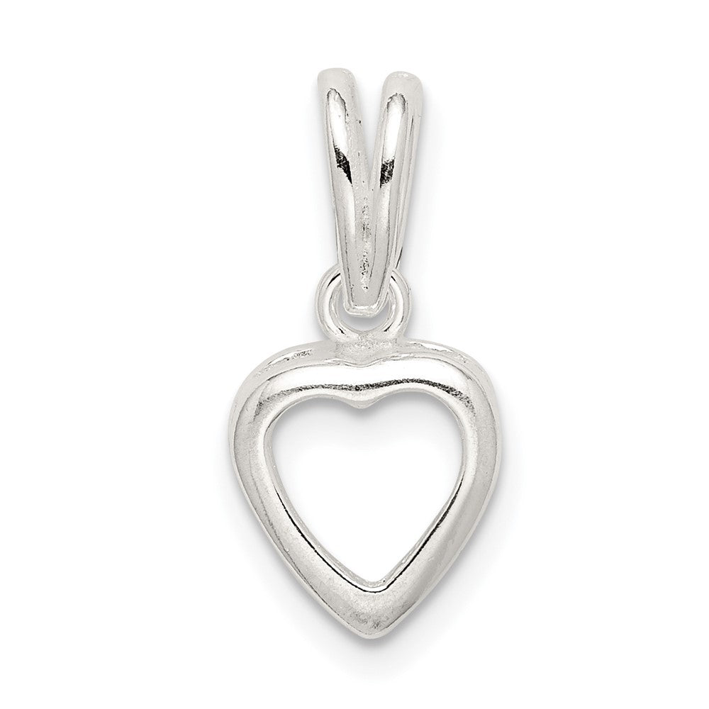 Sterling Silver Heart 5.0mm Back Loose Bail Pendant Setting