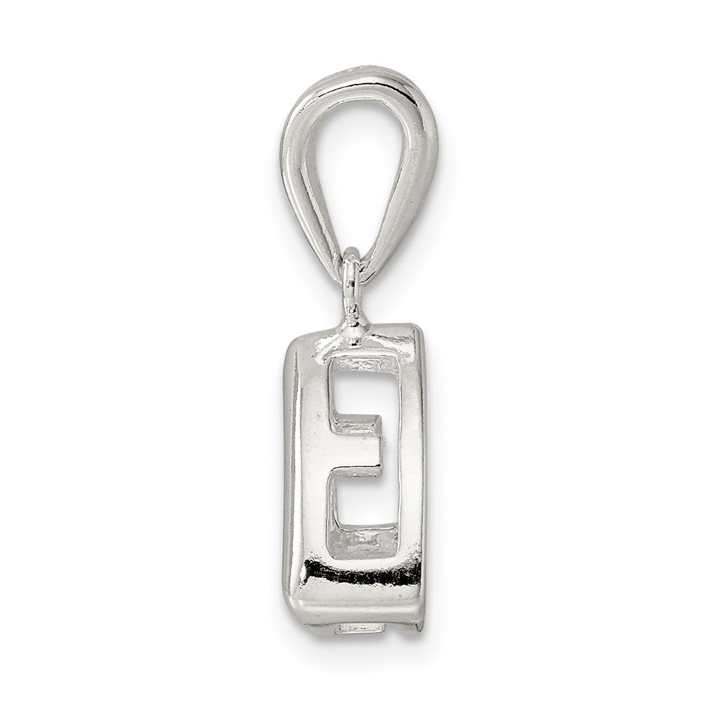 Sterling Silver Trillion 6.0mm Back Set Loose Bail Pendant