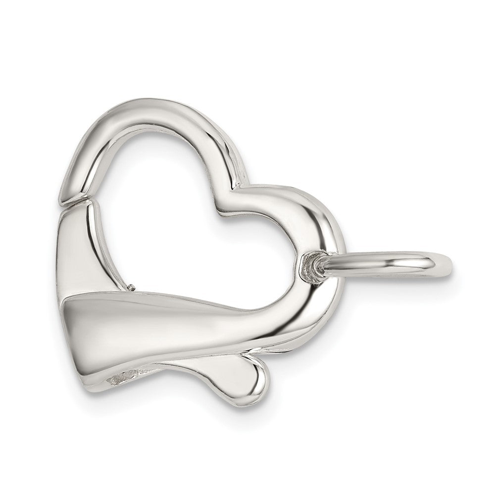 Sterling Silver 17.4 x 16.2mm Heart Shaped Lobster Clasp