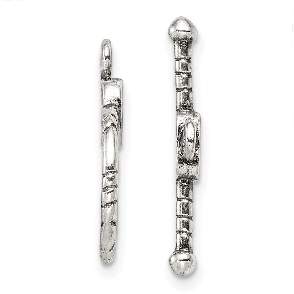 Sterling Silver Antiqued Heart Toggle Set