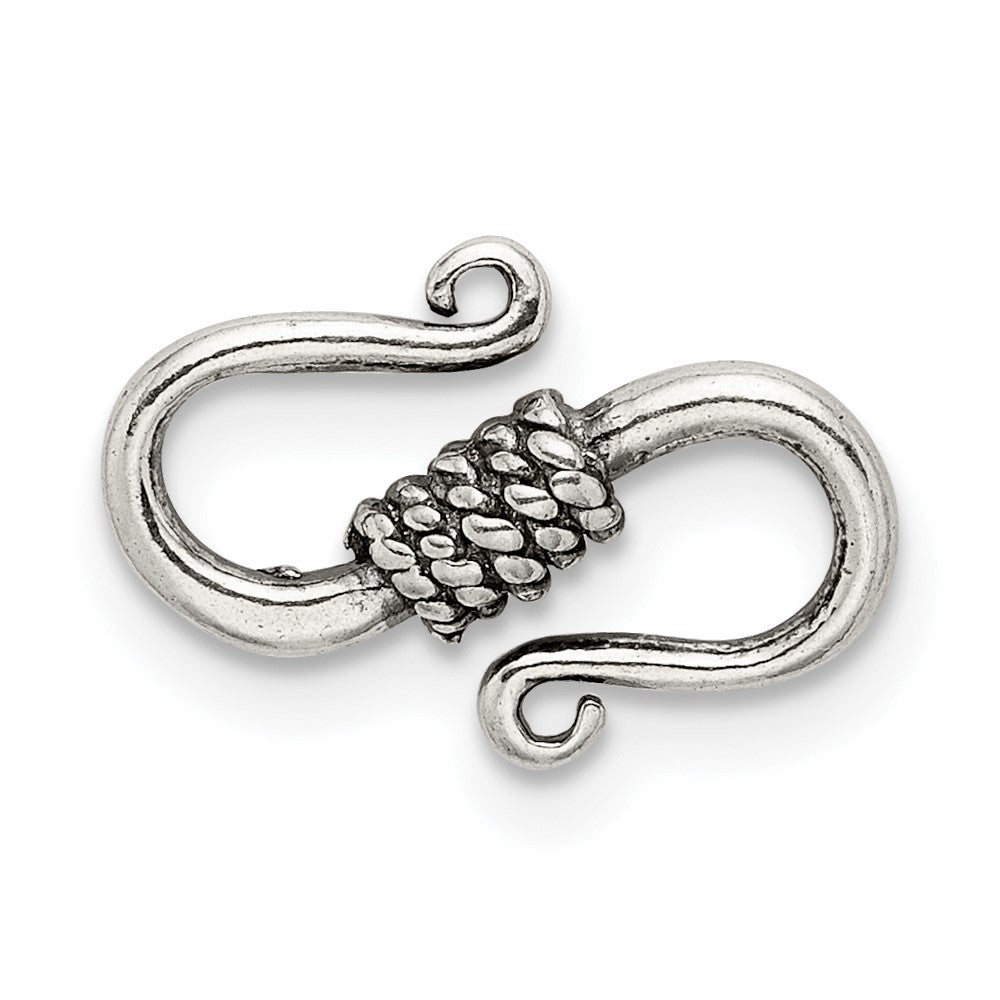 Sterling Silver 13.7 x 8.4mm Antiqued S Hook