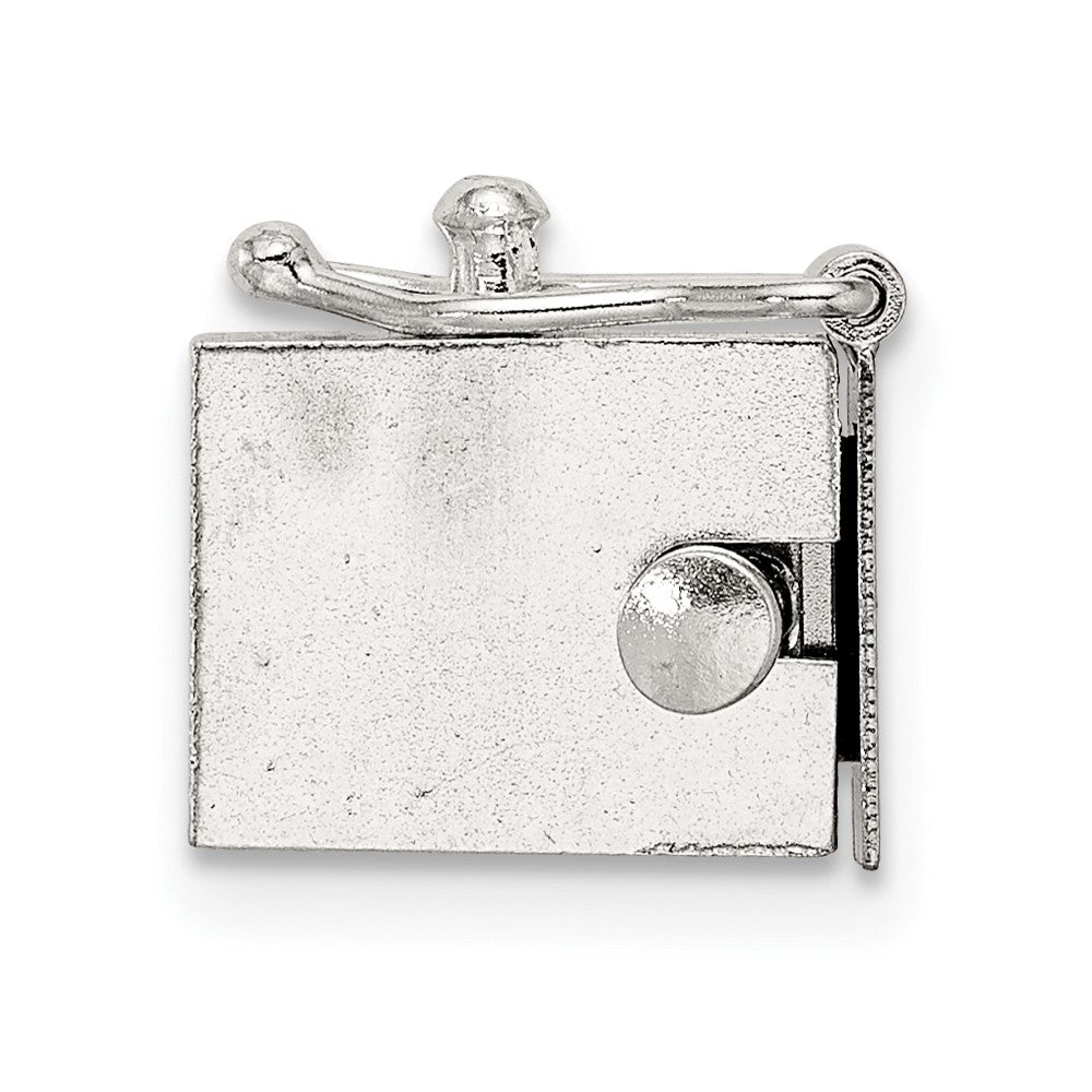 Sterling Silver 10.6 x 8.7mm Push Button Bo x Clasp