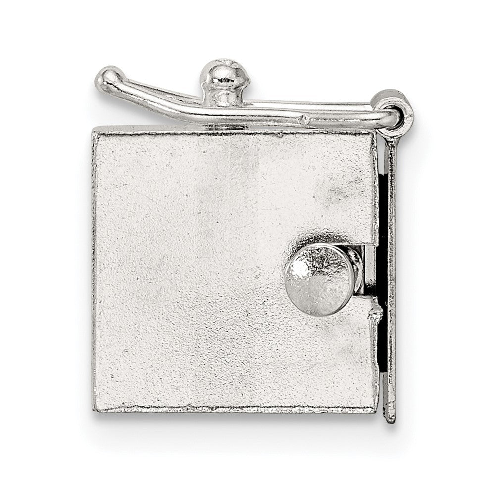 Sterling Silver 10.4 x 10.5mm Push Button Box Clasp