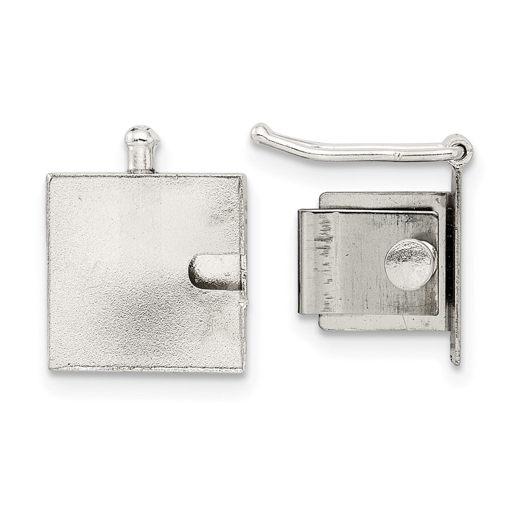 Sterling Silver 10.4 x 10.5mm Push Button Box Clasp