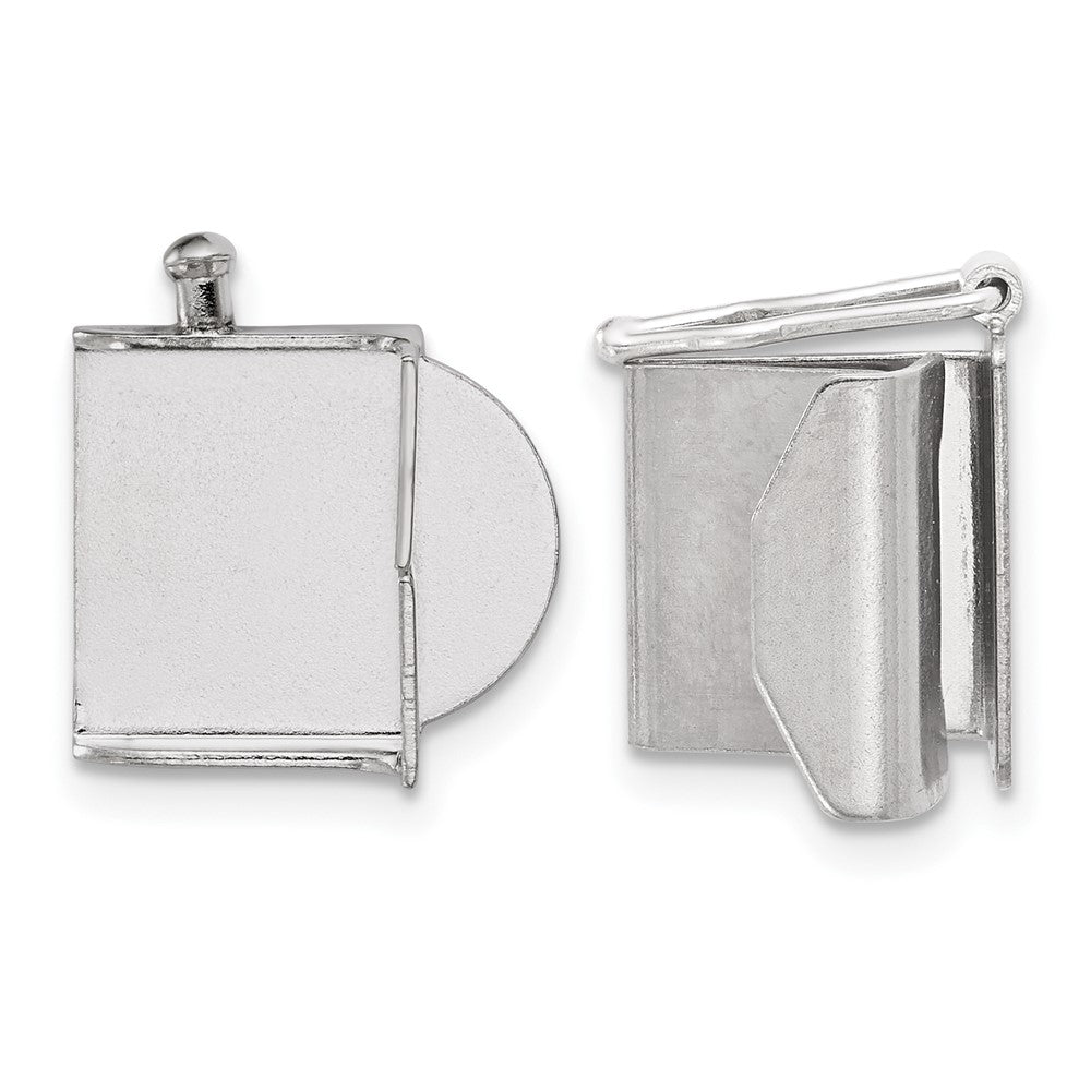 Sterling Silver 13 x 11.7mm Fold Over Tongue Box Clasp