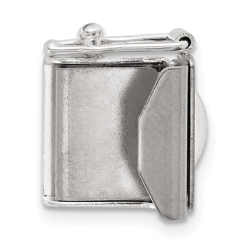 Sterling Silver 13 x 11.7mm Fold Over Tongue Box Clasp