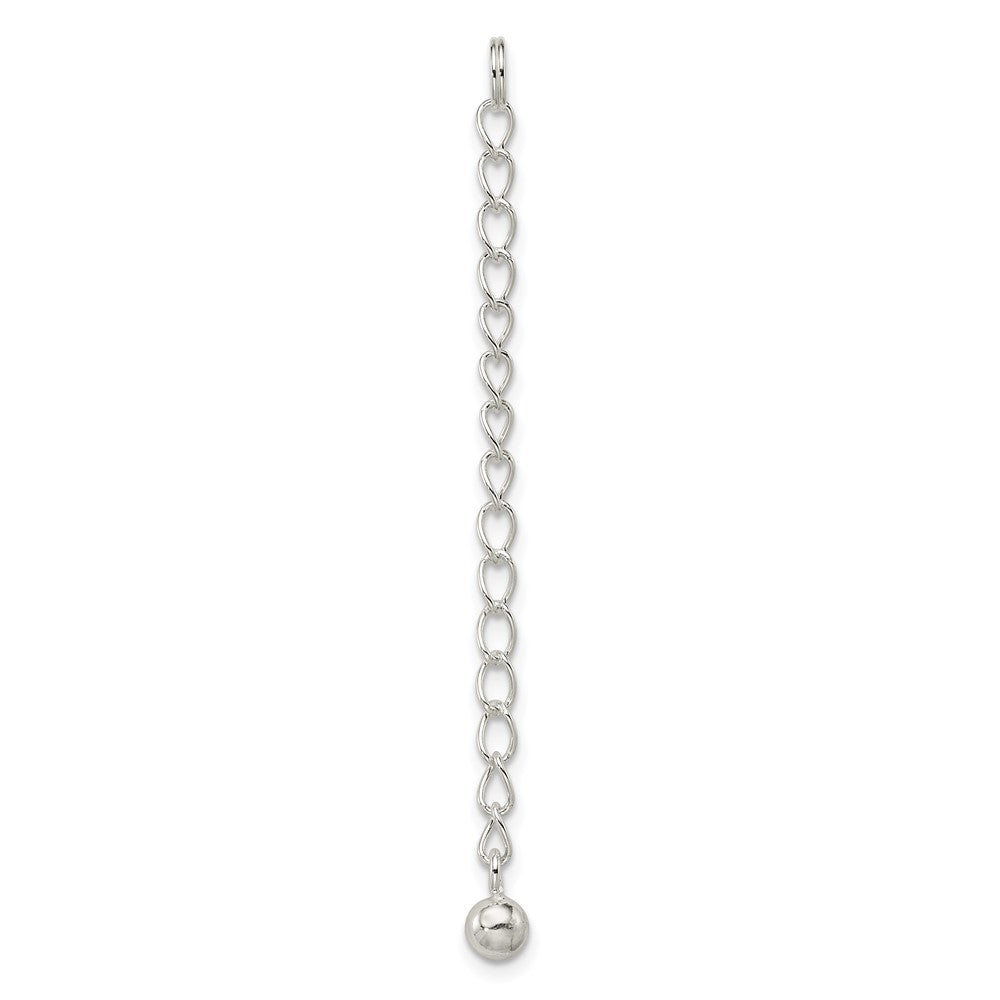 Sterling Silver Round Bead 2 inch Chain Extender