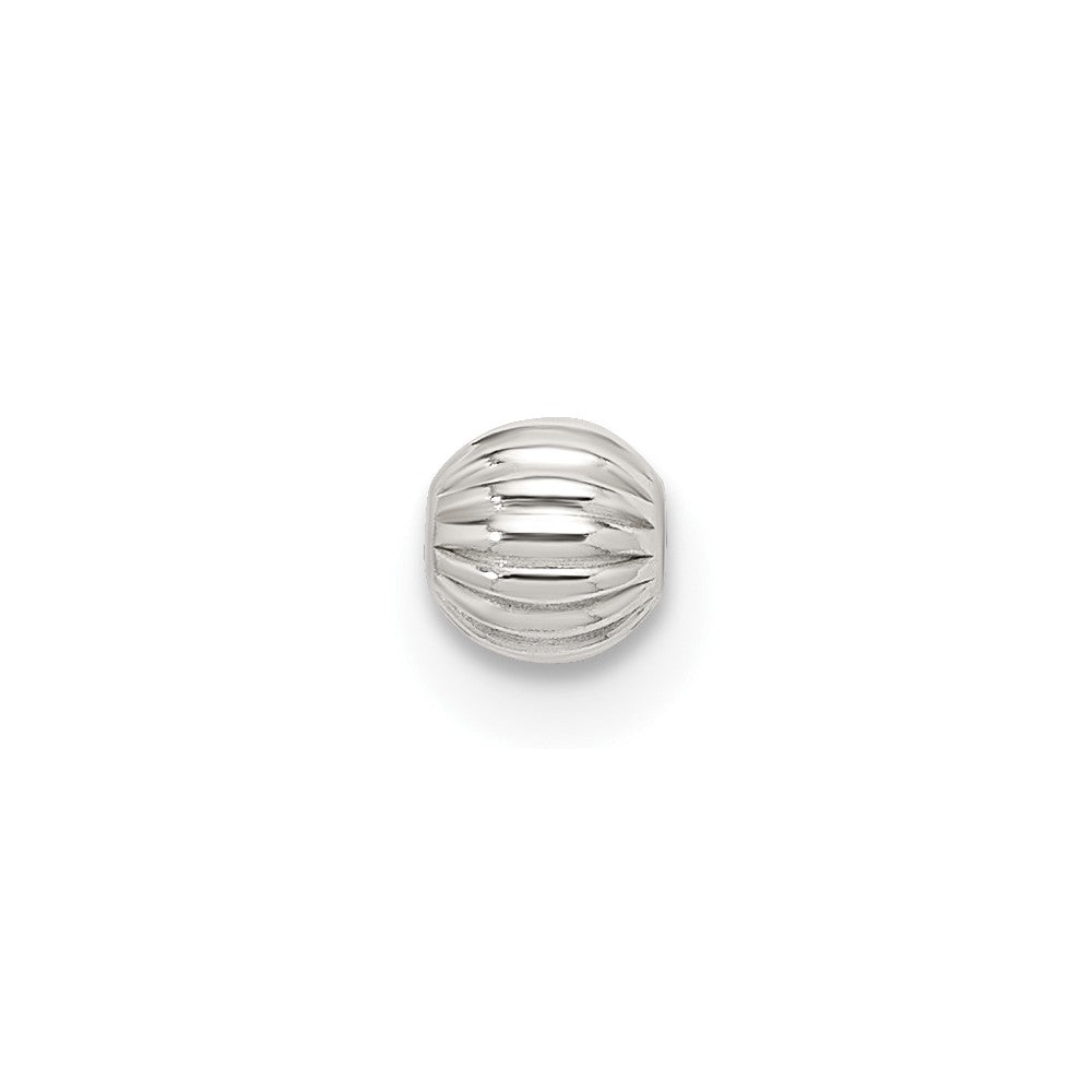 Sterling Silver 4.0mm Corrugated Bead