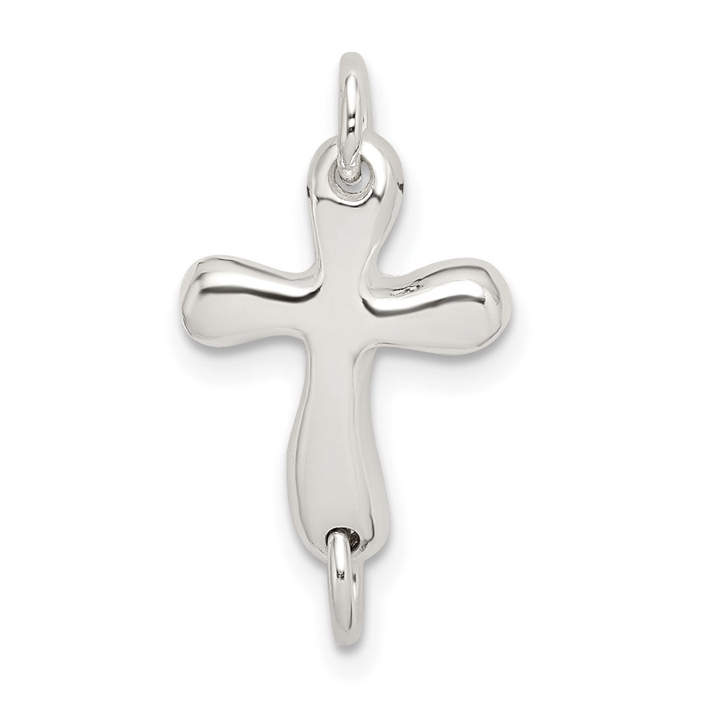 Sterling Silver 22 x 11.3mm Polished Cross Casted Component Link