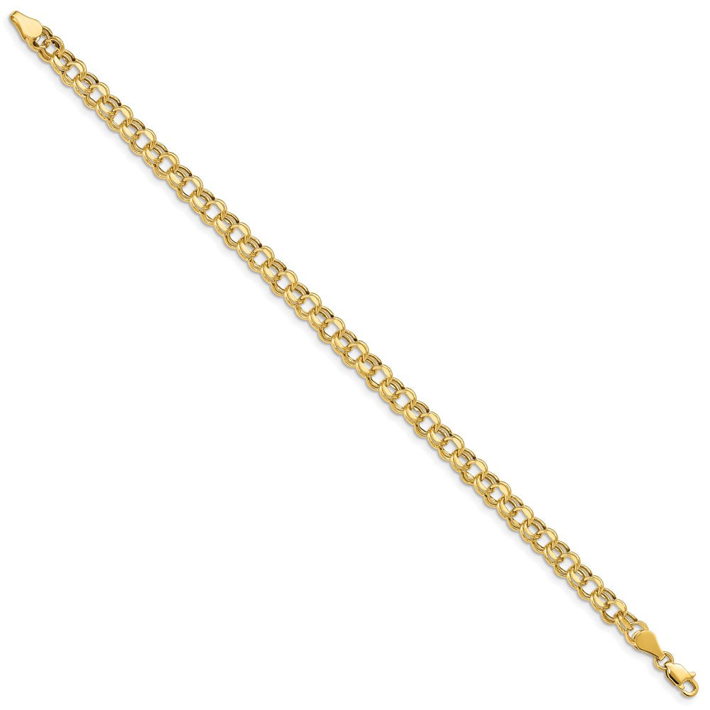 14k Lite 5mm Double Link Charm Bracelet