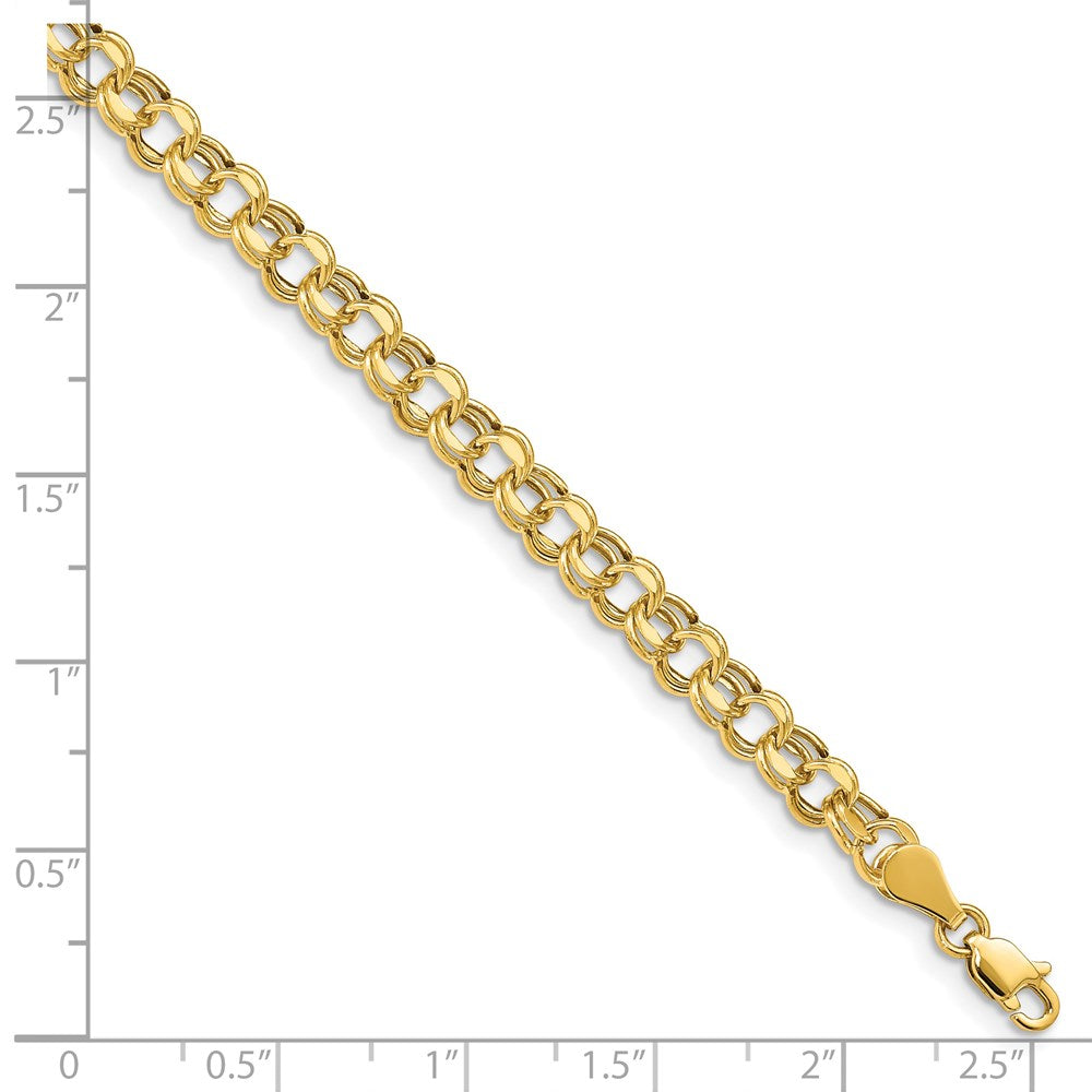 14k Lite 5mm Double Link Charm Bracelet