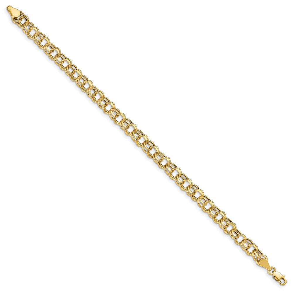 14k Lite 5.5mm Double Link Charm Bracelet