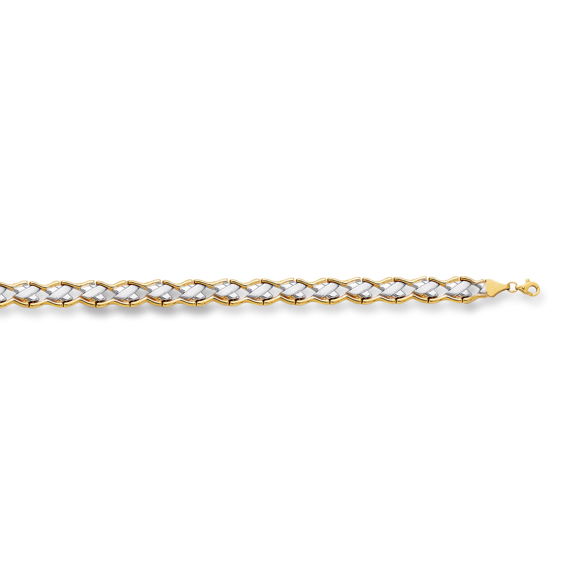 14K Two-tone Gold 7.25" X Stampato Bracelet