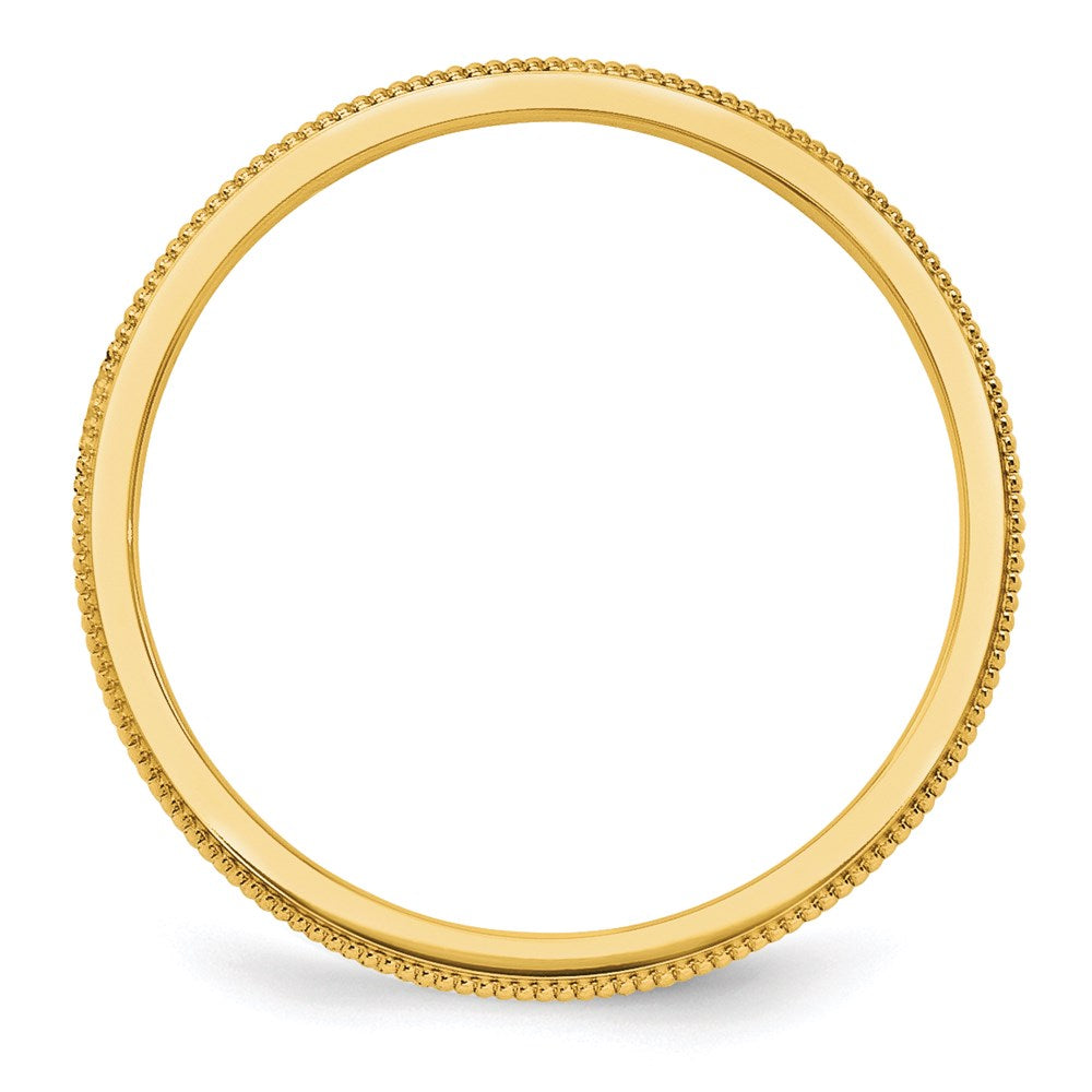 14k Yellow Gold 1.5mm Milgrain Stackable Band Size 4.5