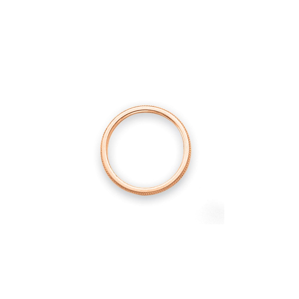 14k Rose Gold 1.5mm Milgrain Stackable Band Size 7.5