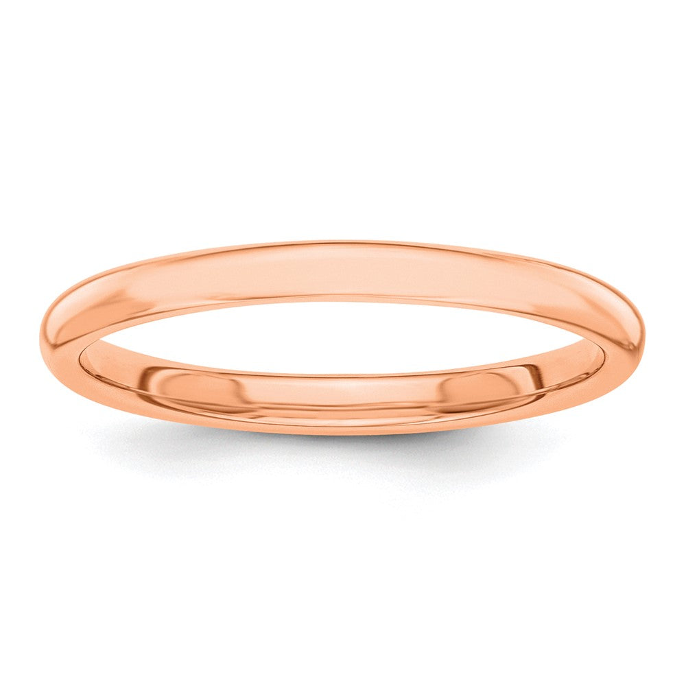 14k Rose Gold Polished 2mm Stackable Band Size 7