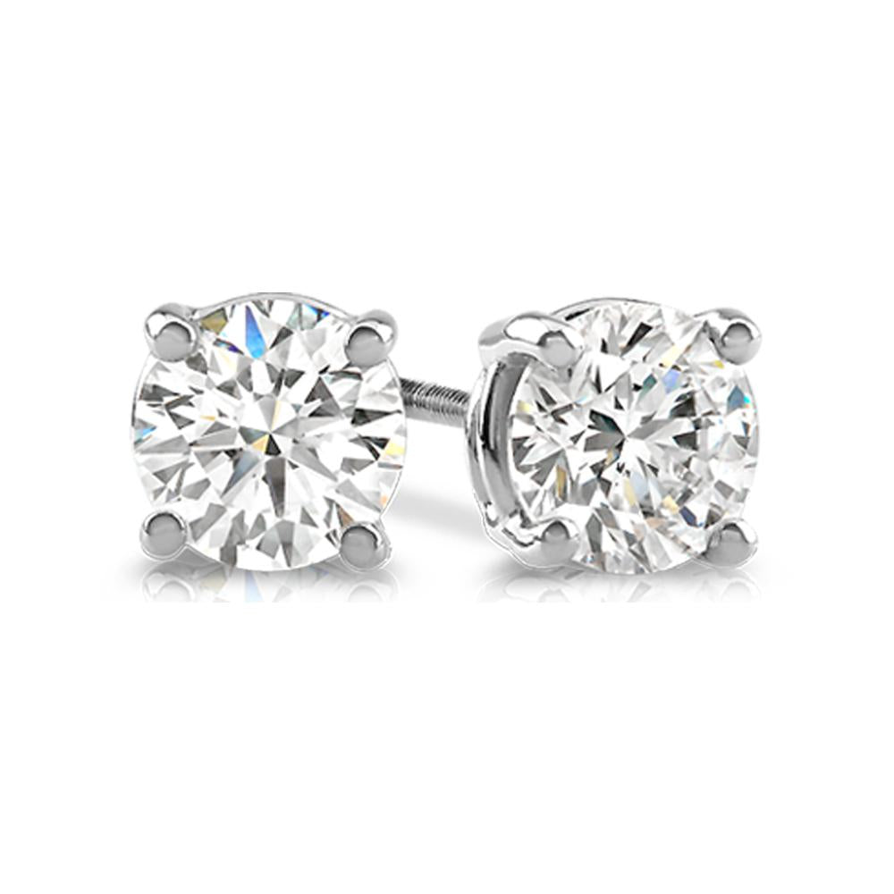 14K White Gold 1/10 Ct.Tw. Premium Diamond Stud Earrings