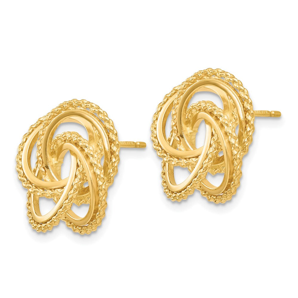 14k Polished & Twisted Love Knot Post Earrings