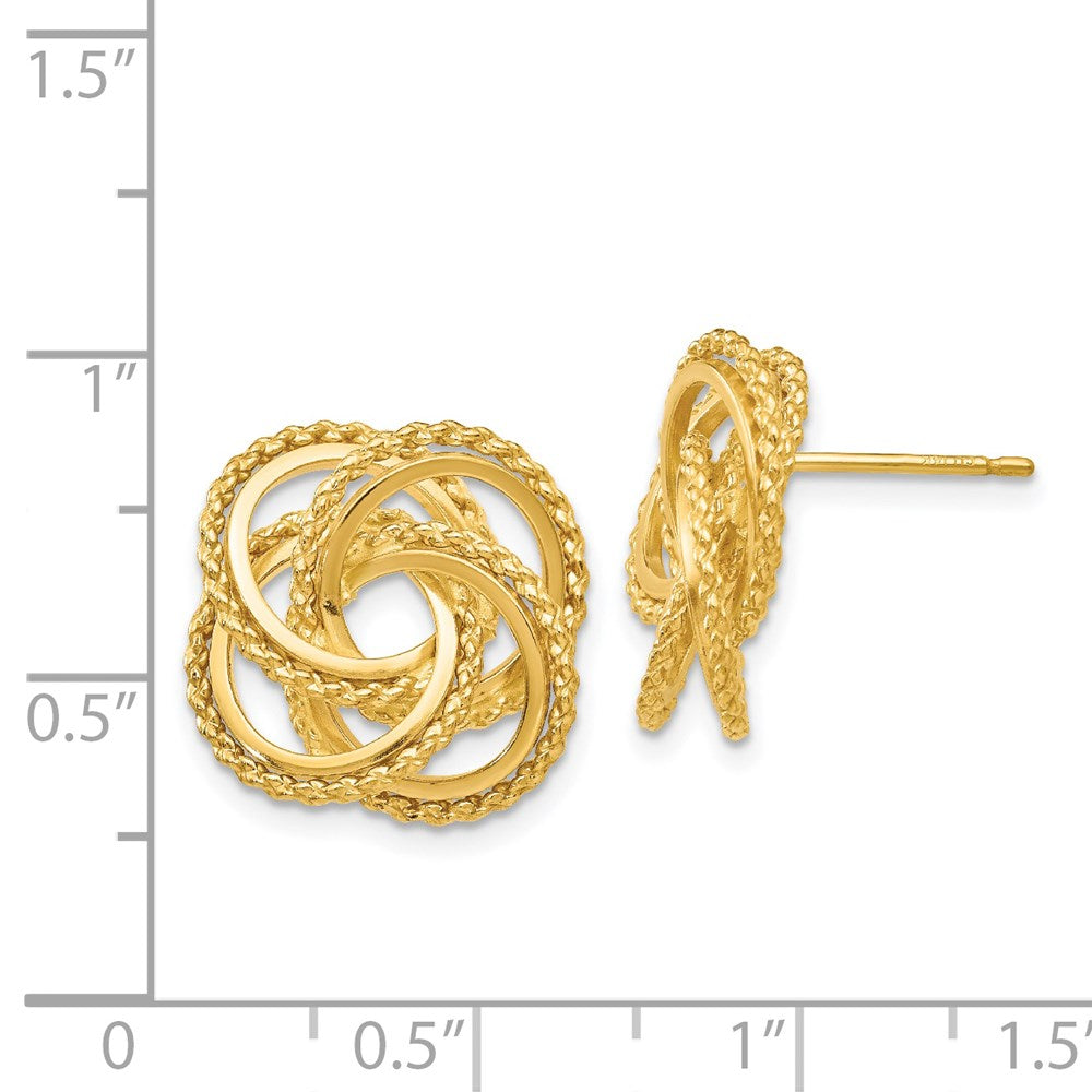 14k Polished & Twisted Love Knot Post Earrings