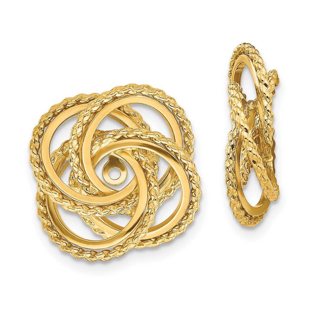 14k Polished & Twisted Fancy Earring Jackets