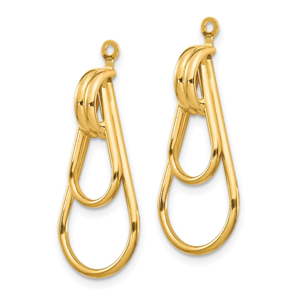 14k Polished Double Teardrop Earring Jackets