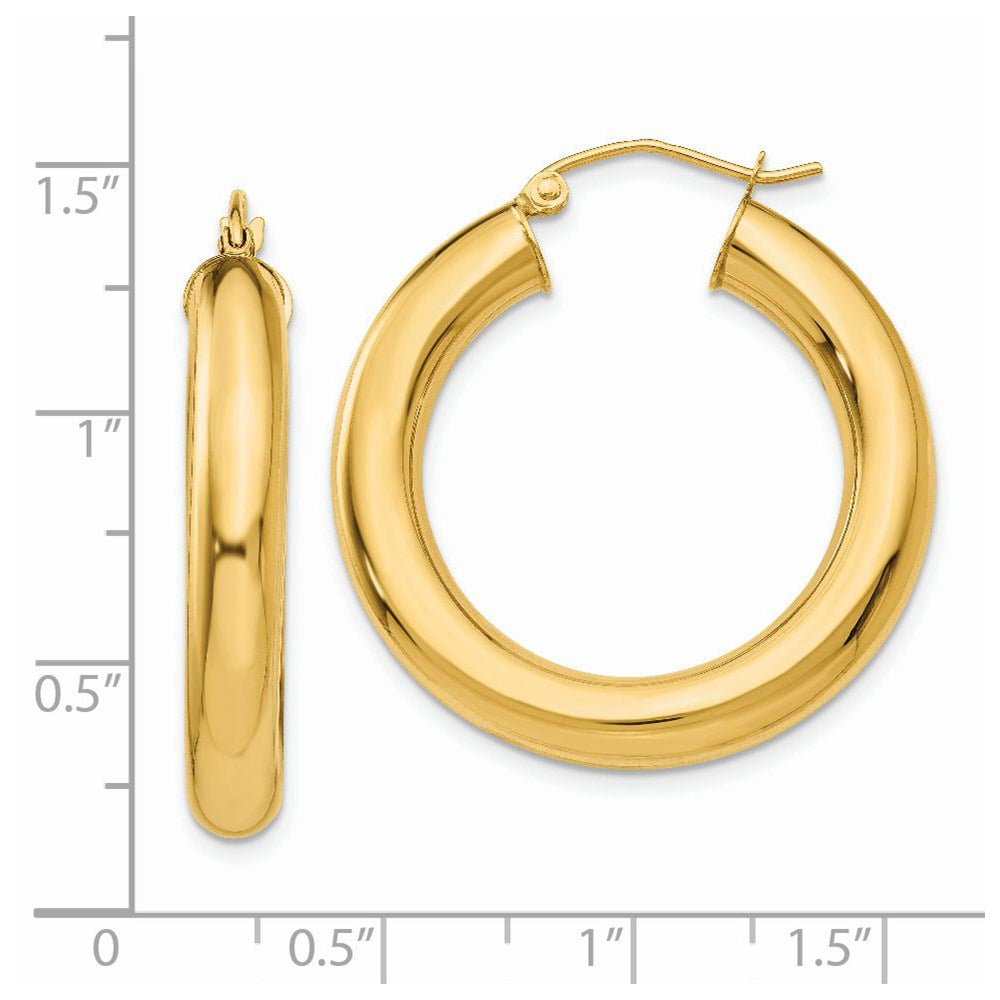 14k Yellow Polished 5mm Lightweight Hoop Earrings