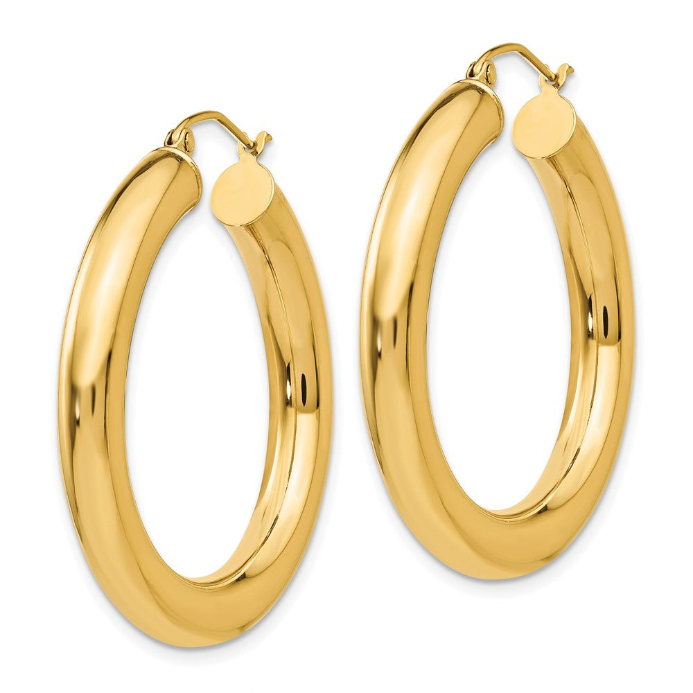 14k Yellow Gold Polished 5mm Lightweight Hoop Earrings