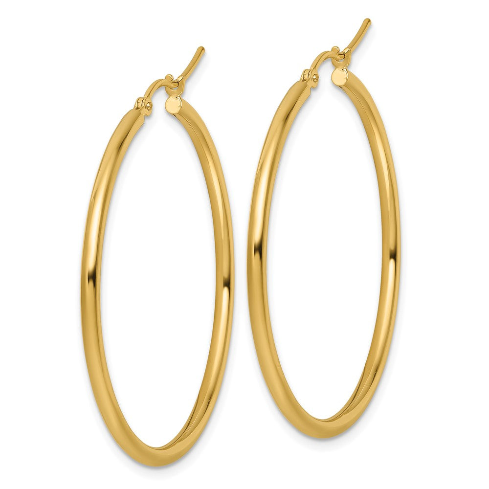 10K Polished Hinged Hoop Earrings