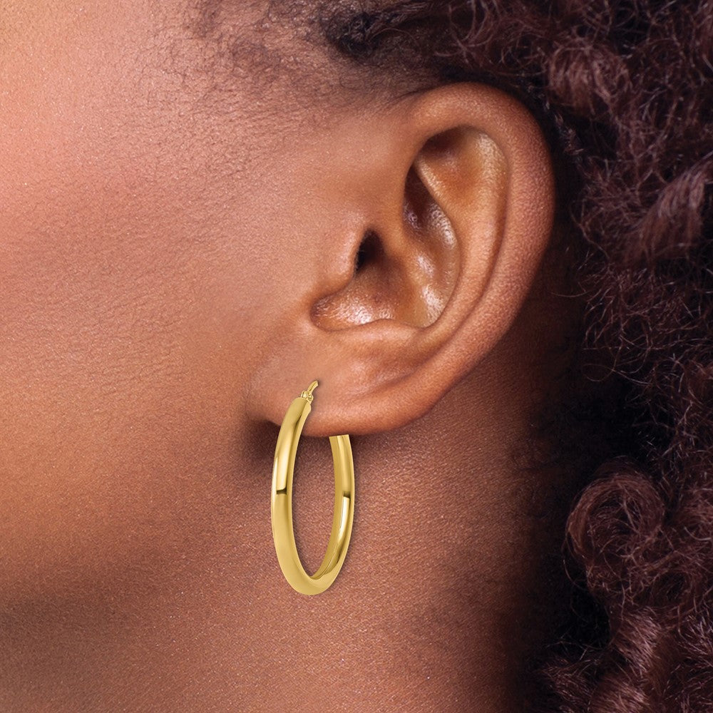 10K Polished Hinged Hoop Earrings