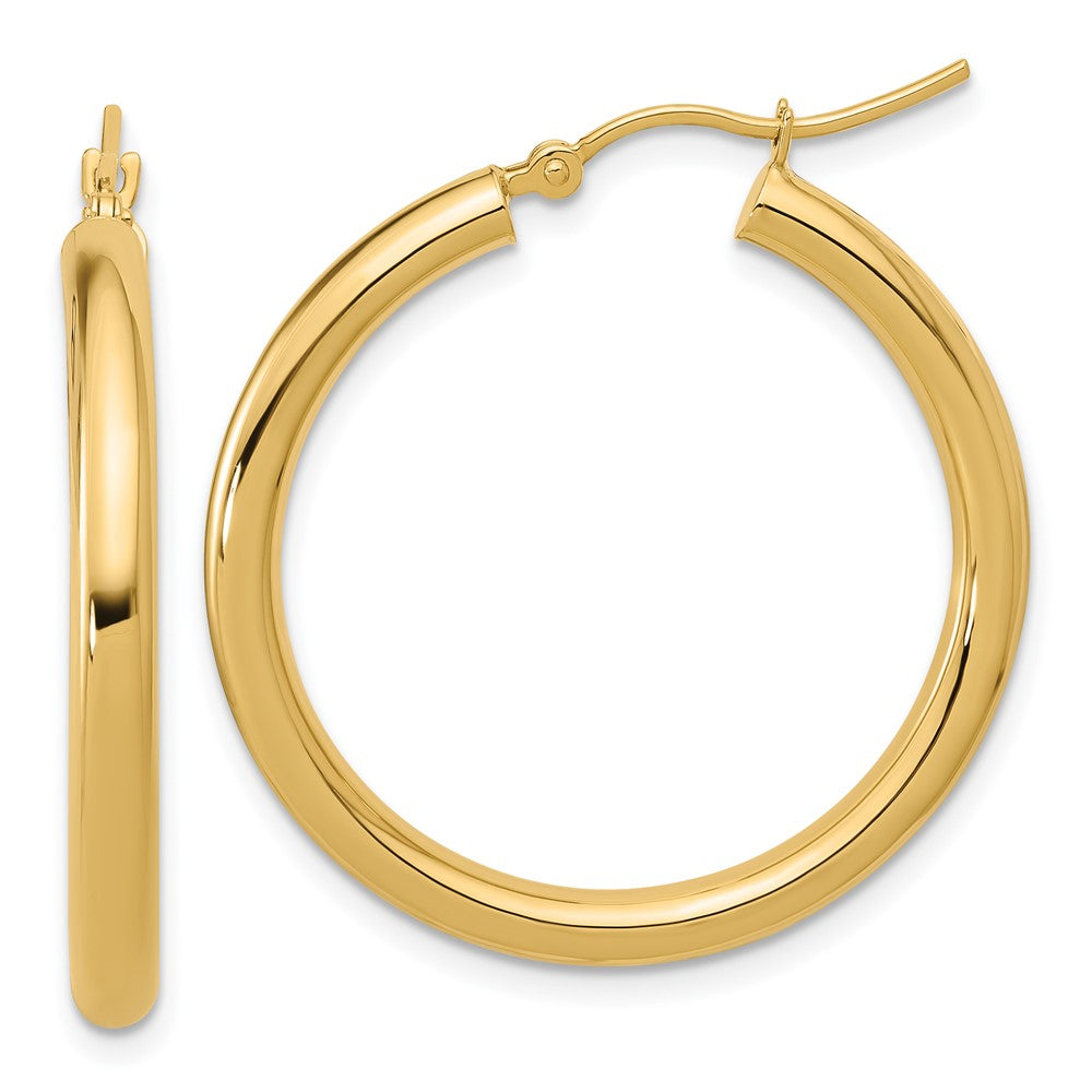 10K Polished Hinged Hoop Earrings