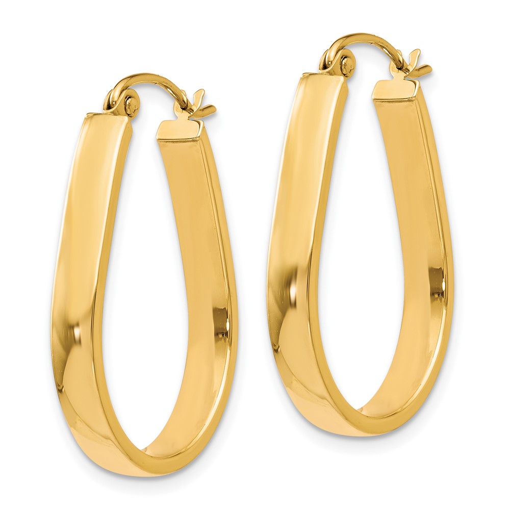 10K Polished Hinged Hoop Earrings