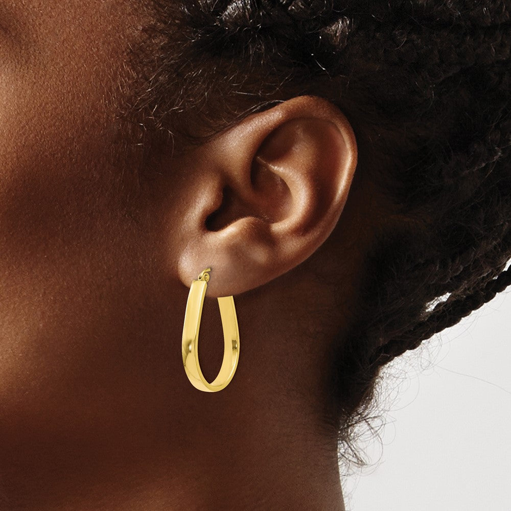 10K Polished Hinged Hoop Earrings