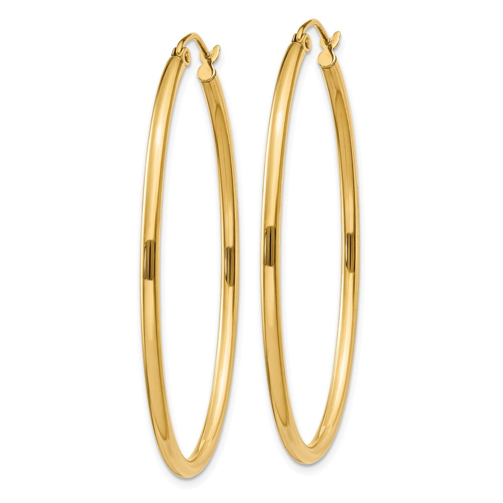 14k Oval Polished Hoop Earring