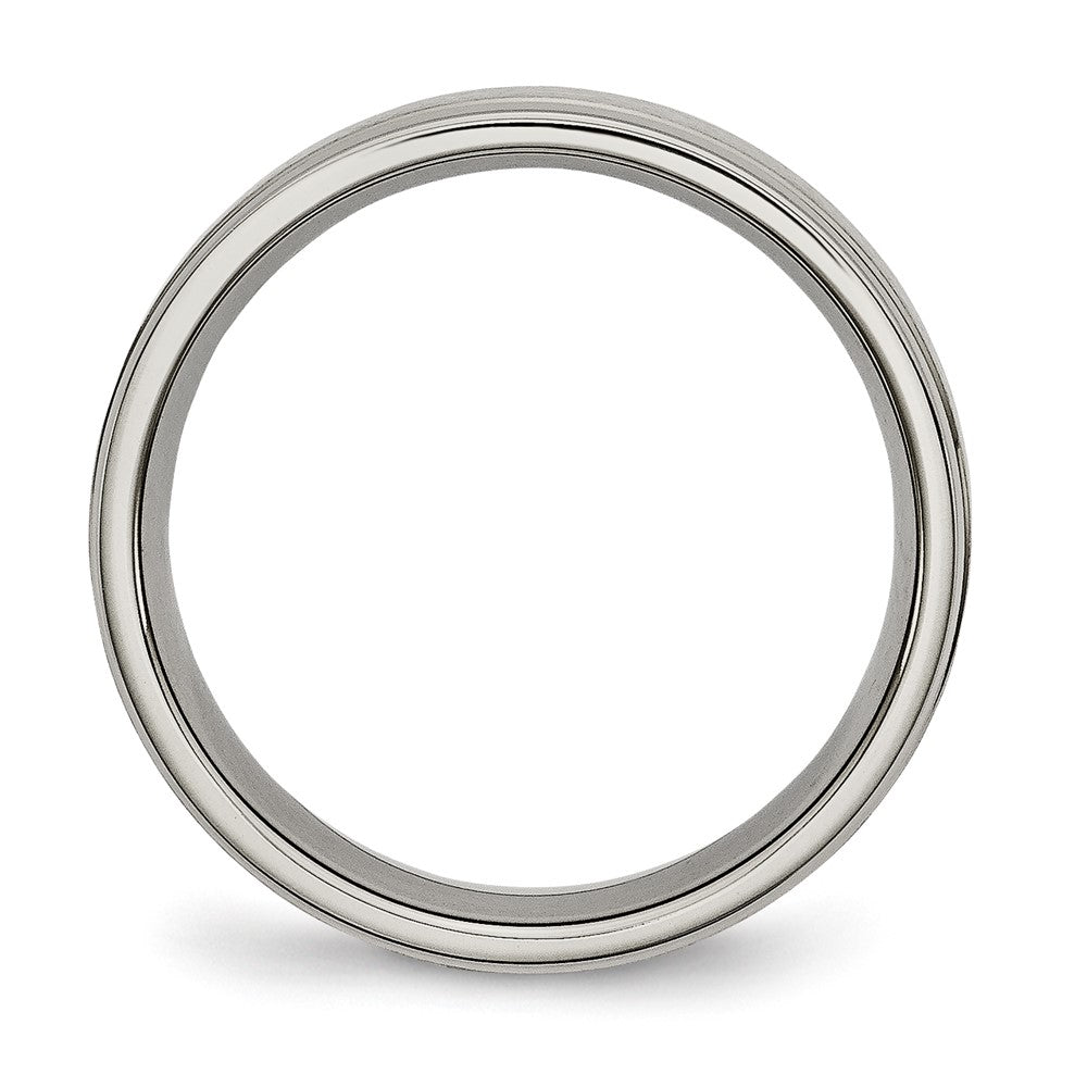 Chisel Titanium Brushed Center 6mm Ridged Edge Band